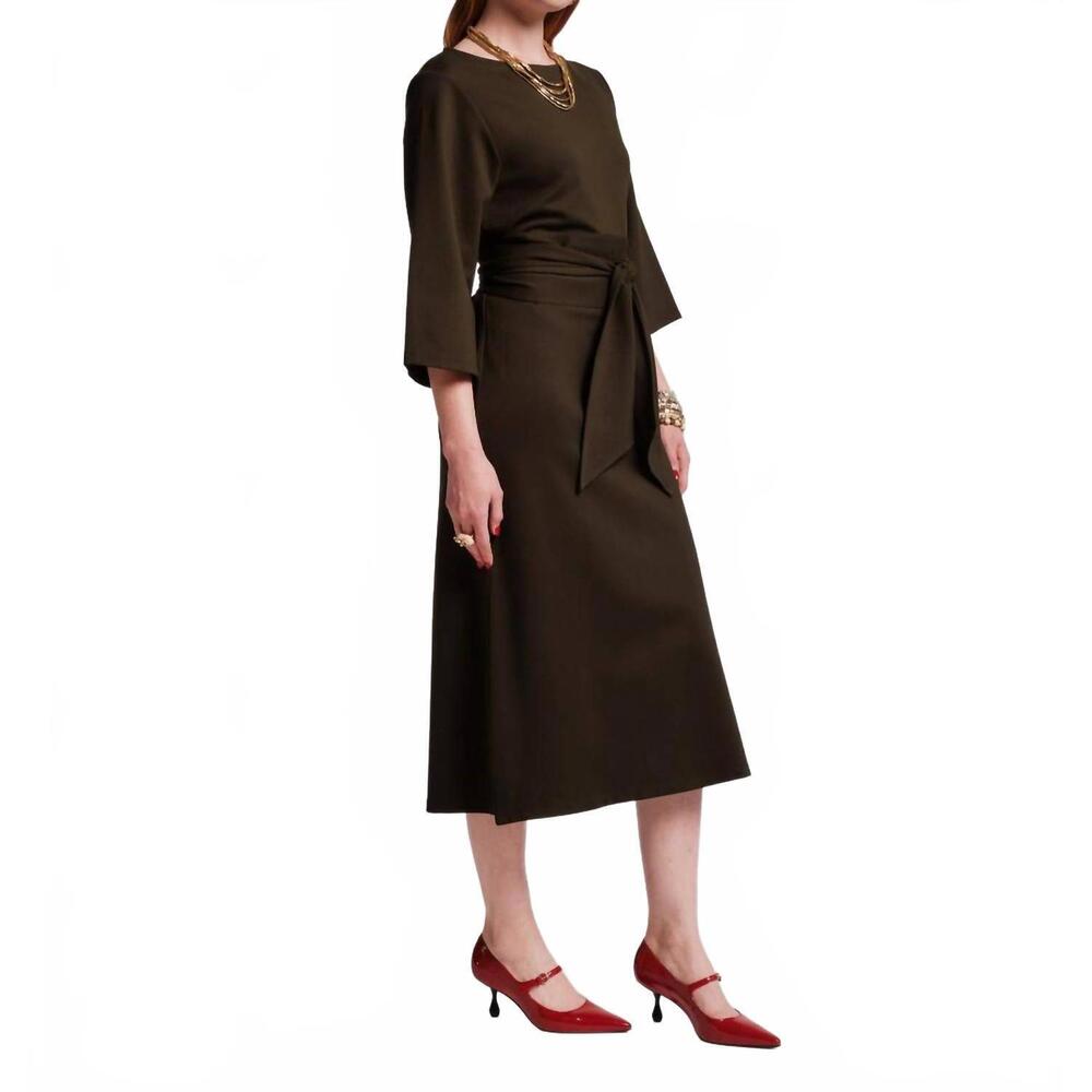 NEW FRANCES VALENTINE whitney wrap dress in olive - Picture 3 of 4